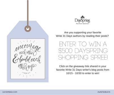 Dayspring giveaway pic