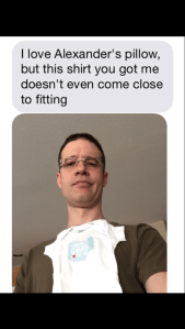 Jeff's text to me upon opening gifts for his baby boy, Alexander. Priceless. 